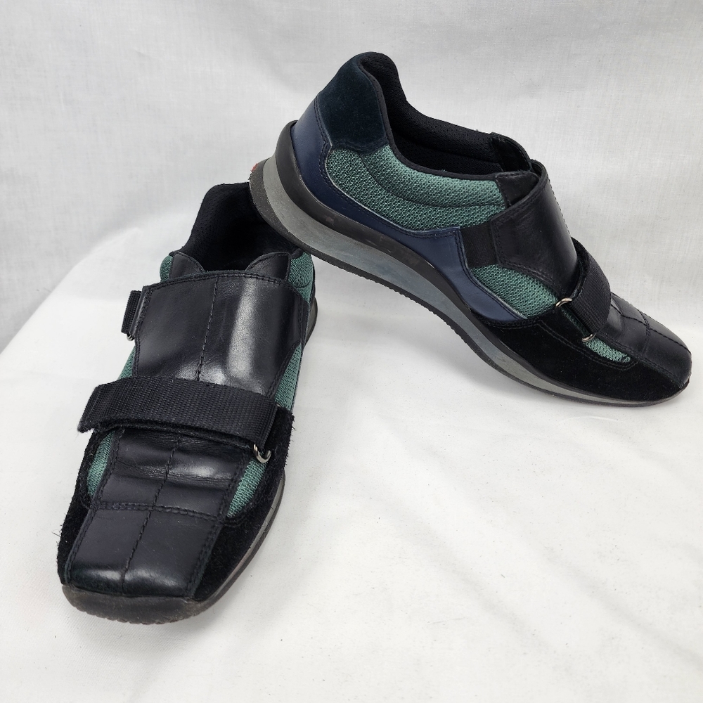 Prada Suede Leather Nylon Velcro Sneaker Shoe Men's Prada Size 7.5 US 8.5